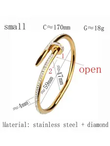 DressBerry Set of 3 Rose Gold & Silver-Plated AD-Studded Anti Tarnish kada Bracelets