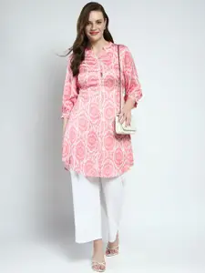 Monte Carlo Floral Printed Mandarin Collar A-Line Kurta