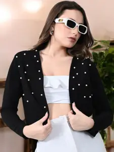 ZEUGEN Beads And Stones Long Sleeves Shrug