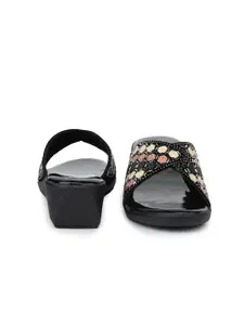 FABBMATE Women Embellished Wedge Heels Sandals