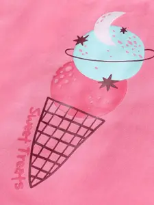 Nite Flite Girls Pure Cotton Printed Top & Pyjama Night suits