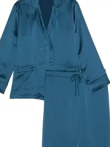 Victoria's Secret Women Satin Double -Breasted Night suit