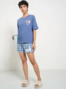 Dreamz by Pantaloons Women Printed Pure Cotton Night suit