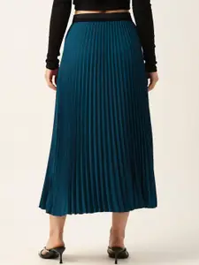 ZWERLON Women Pleated A-Line Midi Skirt