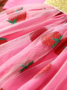 INCLUD Girls Printed Round Neck T-shirt With Skirt