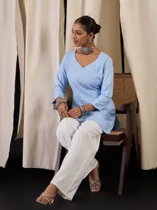 Anouk Women Ethnic Motifs Embroidered Thread Work Thread Work Short Kurti