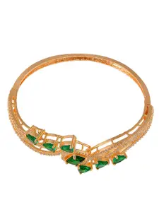 Saraf RS Jewellery Gold-Plated American Diamond Studded Bangle-Style Bracelet