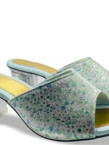 FABBMATE Textured Block Heel Sandals