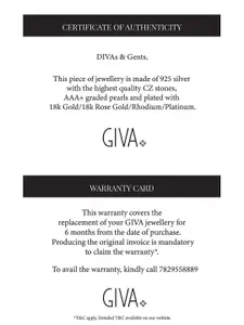 GIVA 925 Sterling Silver Rhodium Plated Cubic Zirconia Studded Midnight Blue Ring