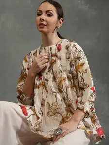 Biba by Rohit Bal Floral Printed Top With Palazzo