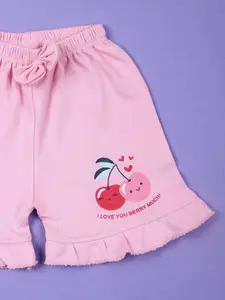 V-Mart Boys Pack of 2 Printed Regular Fit Cotton Interlock  Shorts