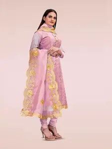 Maroosh Geometric Embroidered Sequins Chanderi Unstitched Dress Material