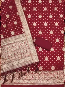 Maroosh Floral Woven Design Cotton Jacquard Unstitched Dress Material