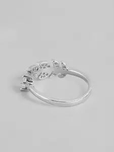 DressBerry Stone Studed Leaf-Shaped Finger Ring