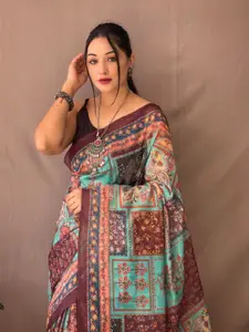Mitera Ethnic Motifs Printed  Pure Cotton Saree