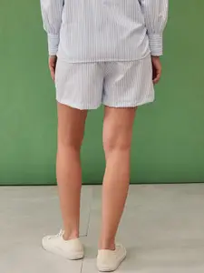 KALINI Women Striped Mid-Rise Regular Fit Above Knee Shorts