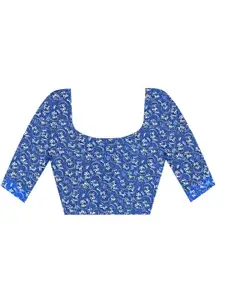 Mitera Floral Printed Zari Pure Cotton Saree