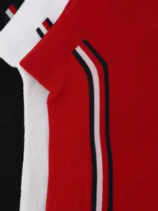 Tommy Hilfiger Men Pack Of 3 Striped Ankle Length Socks