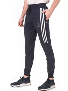 FABSTIEVE Men Striped Cotton Mid Rise Track Pants