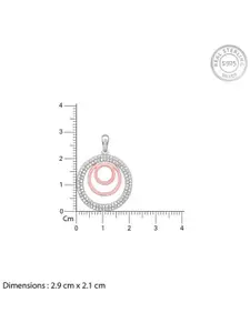 GIVA 925 Sterling Silver Cubic Zirconia Studded Circular Pendant with Chain