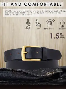 LOOPA Men Textured Leather Formal Belt