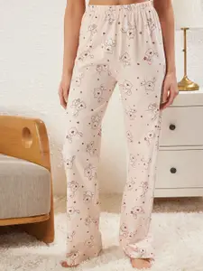 Trendyol Printed Pure Cotton Round Neck T-shirt & Shorts Night suit