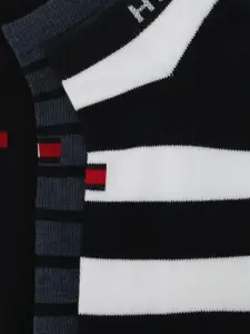 Tommy Hilfiger Men Pack Of 3 Striped Ankle Length Socks