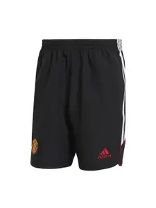 ADIDAS Mufc Ubp Men Brand Logo Printed Relaxed Fit Mid Rise Shorts