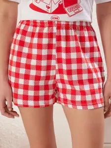 Trendyol Women Printed Pure Cotton T-shirt and Shorts Night suit