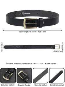 LOOPA Men Textured Leather Formal Belt