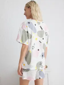 Trendyol Women Printed Pure Cotton Night suit