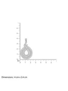 GIVA Sterling Silver-Plated Cubic Zirconia Studded Circular Pendant with Chain