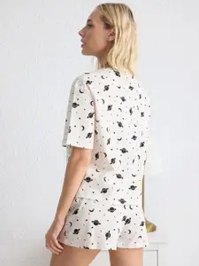 Trendyol Women Printed Pure Cotton Night suit