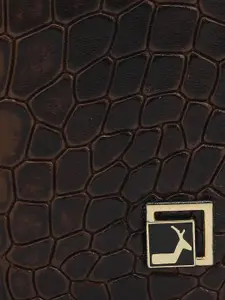 Da Milano Men Textured Leather Two Fold Wallet