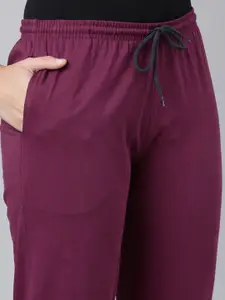 Kryptic Women Pack Of 2 Mid-Rise Pure Cotton Lounge Pants