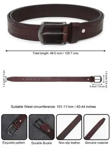 LOOPA Men Textured Leather Formal Belt