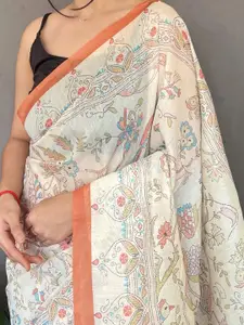 Anouk Floral Embroidered Pure Cotton Saree