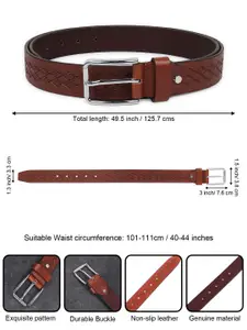 LOOPA Men Textured Leather Formal Belt