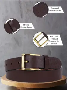 LOOPA Men Textured Leather Formal Belt