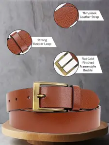 LOOPA Men Textured Leather Formal Belt