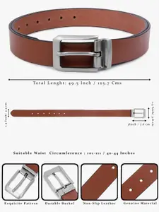 LOOPA Men Textured Leather Formal Belt
