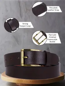 LOOPA Men Textured Leather Formal Belt