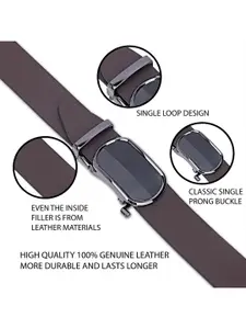 LOOPA Men Textured Leather Formal Belt