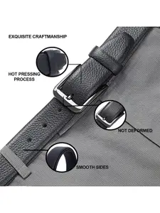 LOOPA Men Textured Leather Belt