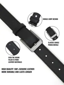 LOOPA Men Textured Leather Formal Belt