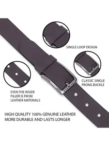LOOPA Men Textured Leather Formal Belt