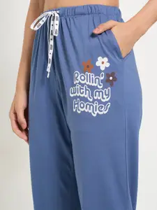 Dreamz by Pantaloons Women Printed Mid-Rise Pure Cotton Lounge Pants