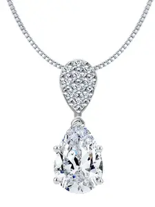 LeCalla 925 Sterling Silver Rhodium-Plated Pendant With Chain