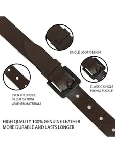 LOOPA Men Textured Leather Formal Belt