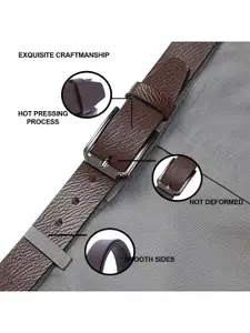 LOOPA Men Textured Leather Formal Belt